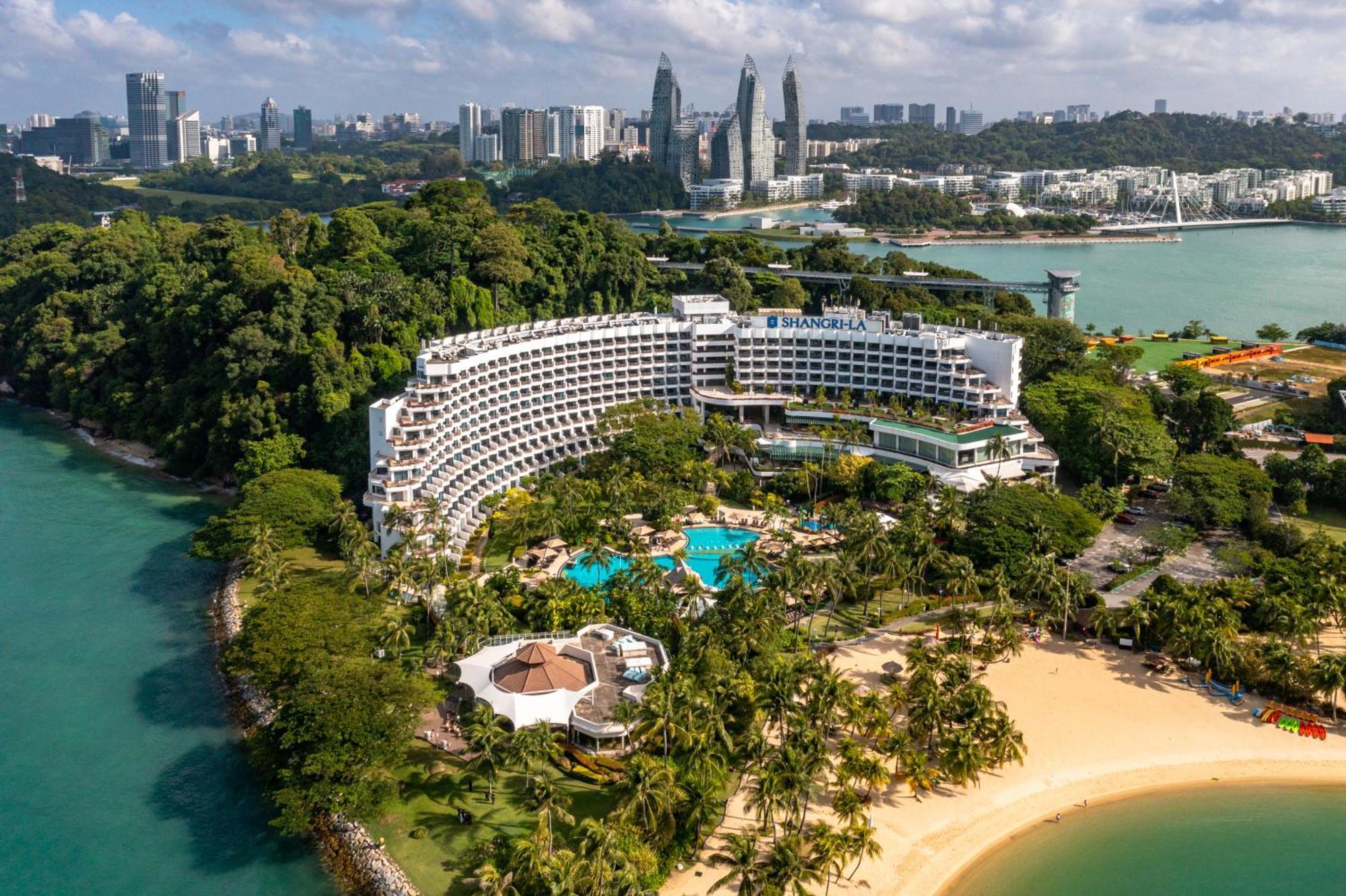 Shangri-La Rasa Sentosa, Сингапур Экстерьер фото Aerial view of the resort